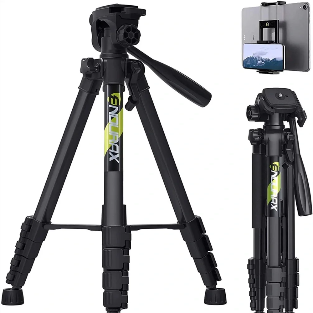 Video Camera Tripod Stand Compatible with Nikon Canon, DSLR Cameras